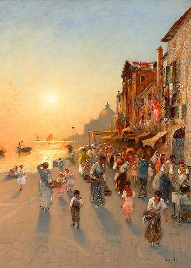 wilhelm von gegerfelt Evening View from Venice Germany oil painting art